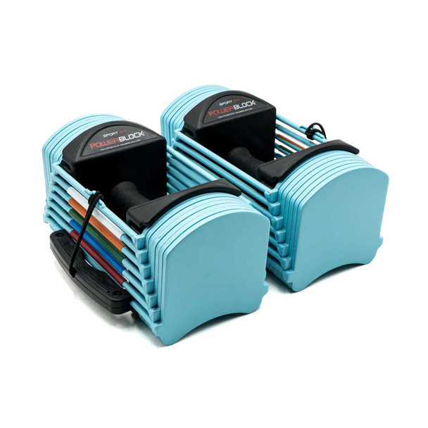 Powerblock Sport 24 Adjustable Dumbbell Set - Light Blue Color