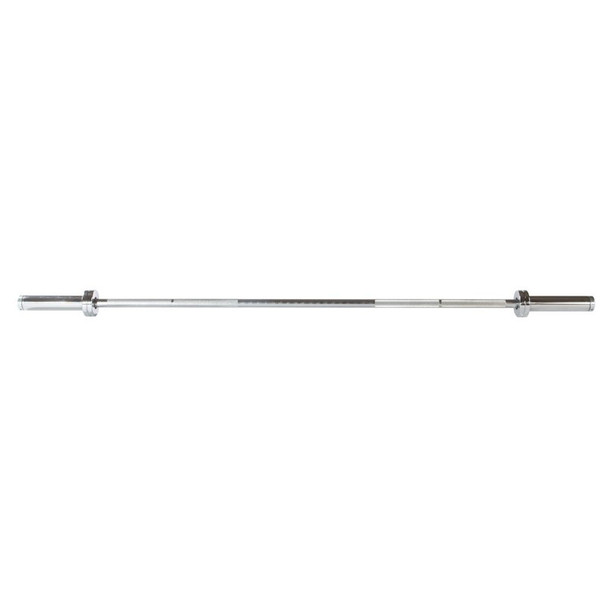 York Barbell (32114) 6' Hard Chrome Weight Bar - Full Length View