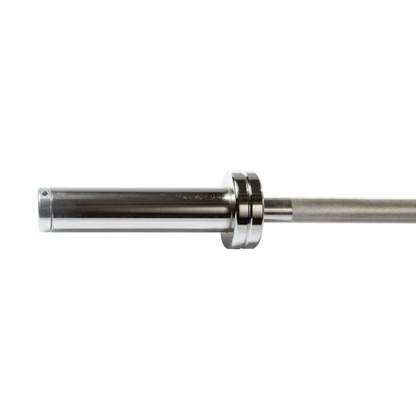 York Barbell (32114) 6' Hard Chrome Weight Bar - Sleeve Close View