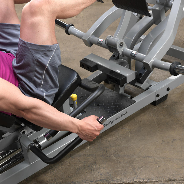 Body-Solid (LVLP) Leverage Leg Press Machine - Hand Grip & Drive Linkage