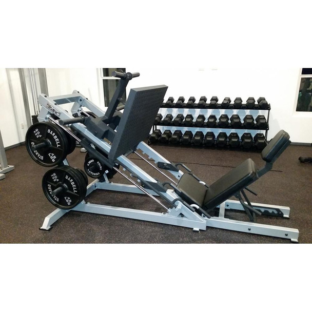 York Barbell (STS) Linear Bearing Leg Press Machine in School Weight Room