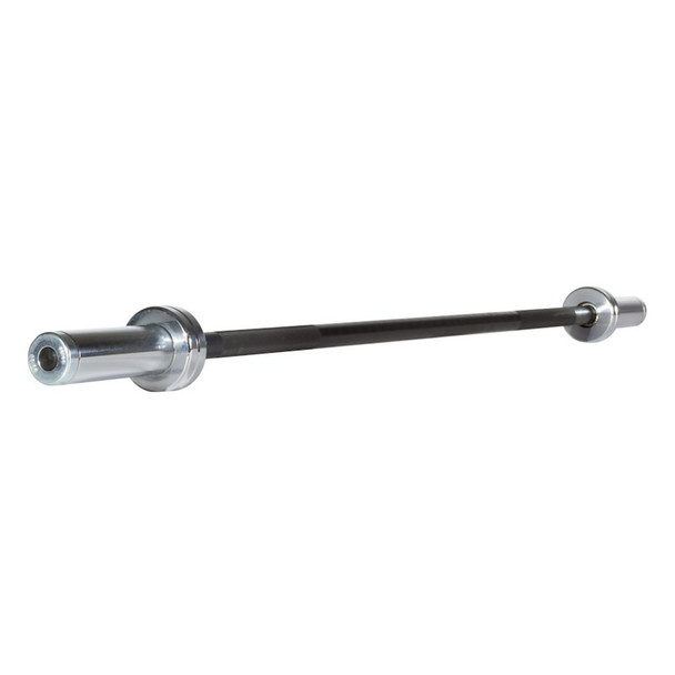 York (32123) 5' Black Oxide Olympic Bar - Full Length Angled View