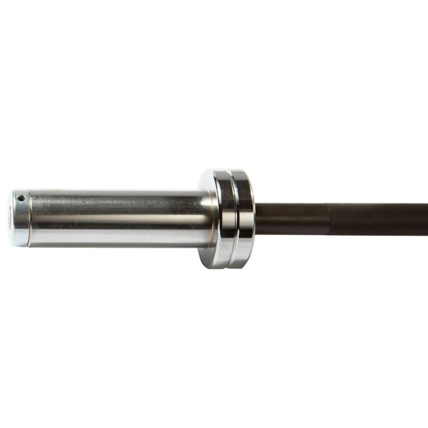 York Barbell (32123) 5' Black Oxide Weight Bar - Sleeve Close View