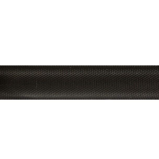 York 5' Black Oxide Weightlifting Bar - Knurl Pattern Close View