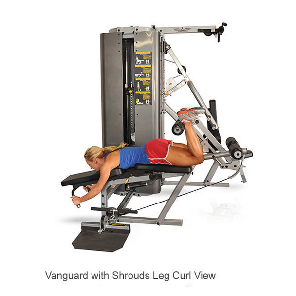 Inflight Fitness Vanguard Multi-Station Gym - Prone Leg Curl Exercise