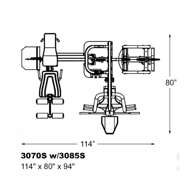 Inflight Commercial Home Gym w/ Cable Column Dimensions