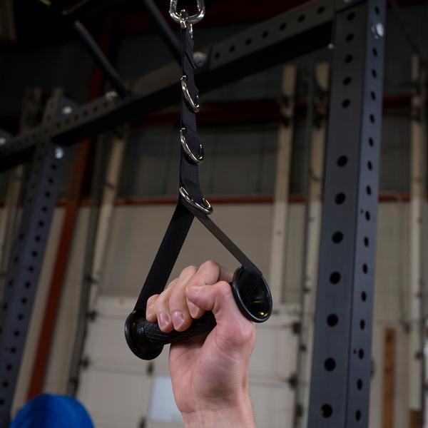 Body-Solid (NB59) Nylon Cable Handle on Cable Machine in Gym