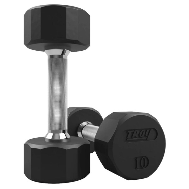 Troy 10 lb Rubber Dumbbells