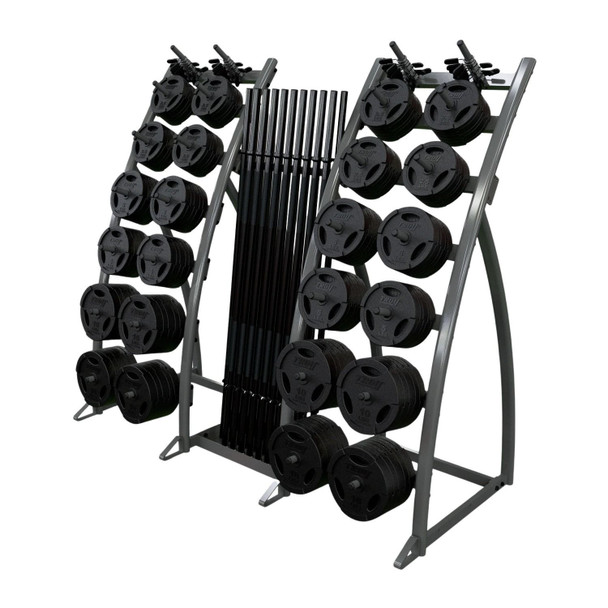 Troy (TLS-20) Cardio Barbell Storage Rack Holding Black Rubber Weight Sets