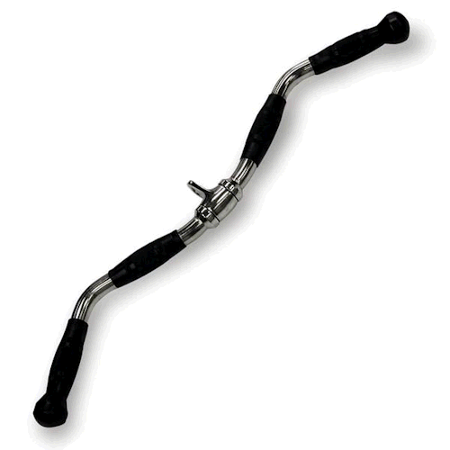 Body-Solid Cable Attachment Set w/ Rack - Revolving Curl Bar with Rubber Grips