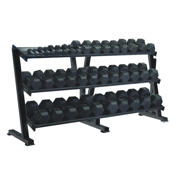 York Barbell Commercial Three-Tier Dumbbell Shelf Rack