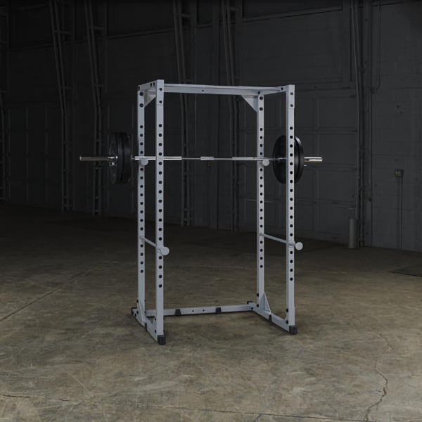 Body-Solid (PPR200X) Powerline Power Rack - Pictured w/ Optional Bar & Plates