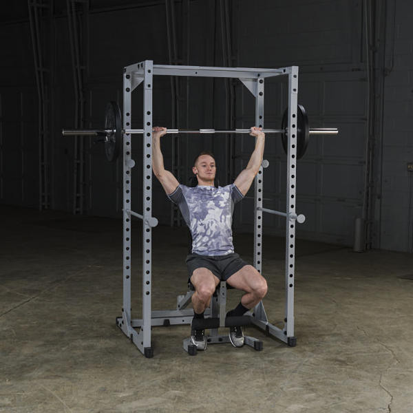 Body-Solid (PPR200X) Powerline Power Rack - Shoulder Press Exercise