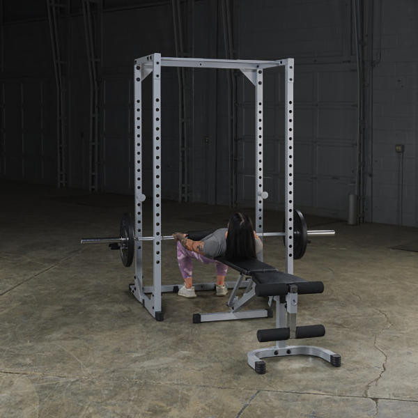 Body-Solid (PPR200X) Powerline Power Rack - Barbell Glute Raise Exercise