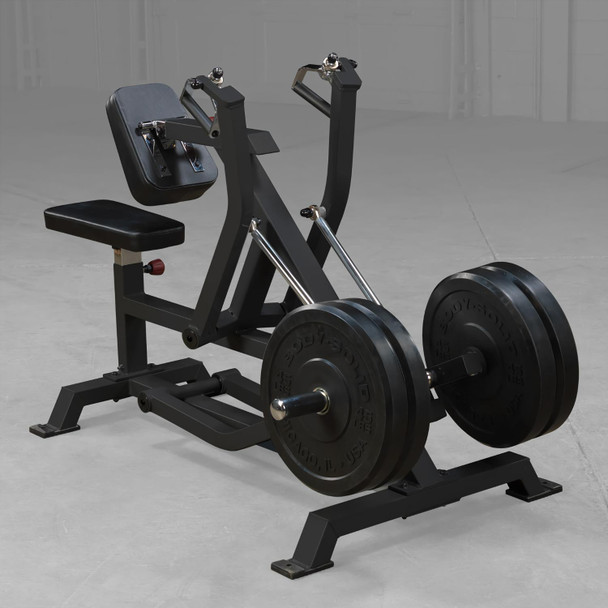 Body-Solid (LVSRB) Leverage Seated Row - Pictured w/ Optional Bumper Plates