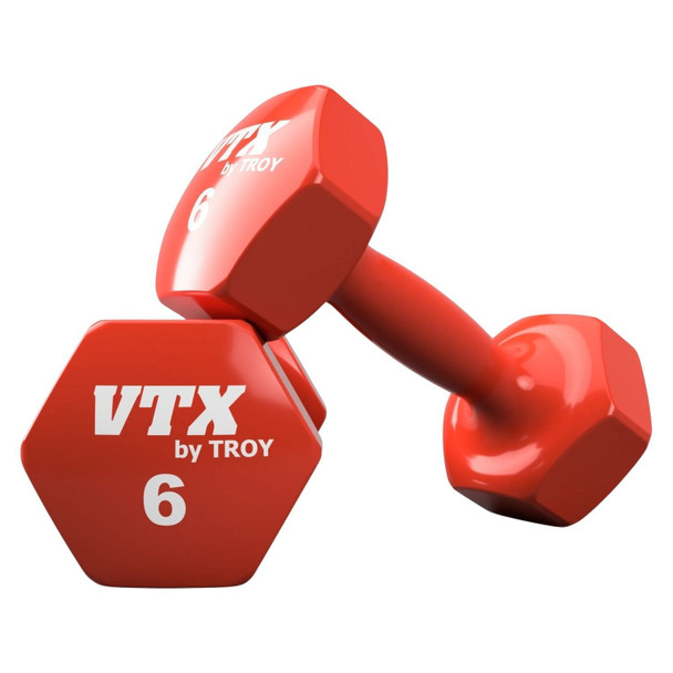Troy VTX Vinyl Dumbbell Set w/ Rack - 6 lb Dumbbells