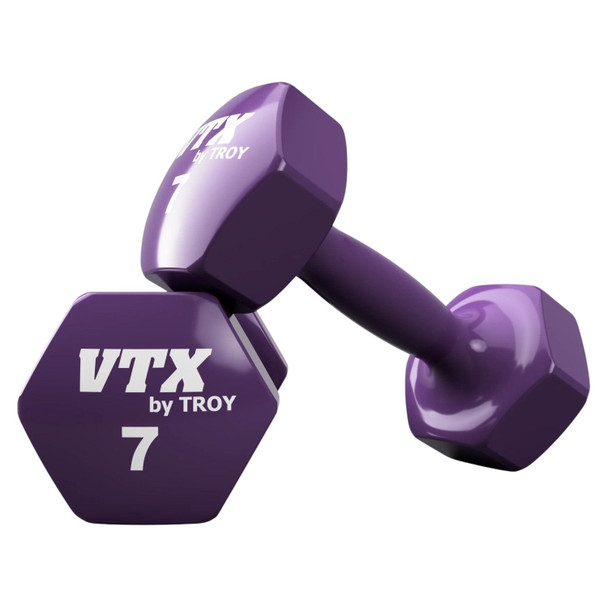 Troy VTX Vinyl Dumbbell Set w/ Rack - 7 lb Dumbbells