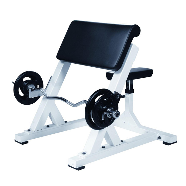 York Preacher Curl Bench w/ White Frame