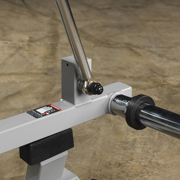 Body-Solid (LVLE) Leverage Leg Extension - Plate-Load Weight Horn Close View