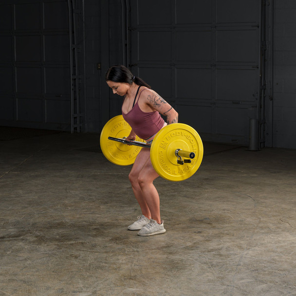 Body-Solid (OTB50) Olympic Trap Bar - Woman Exercising in Gym