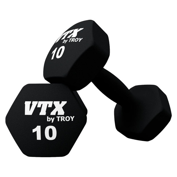 Troy VTX Neoprene Dumbbell Set & Rack - 10 lb Dumbbells