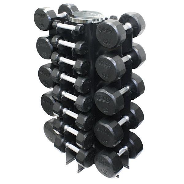Troy VTX (GVDR-13) Vertical Dumbbell Rack w/ Optional 12-Sided Rubber Dumbbells