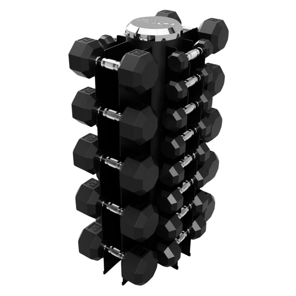 Troy VTX (GVDR-13) Vertical Dumbbell Rack w/ Optional 8-Sided Rubber Dumbbells