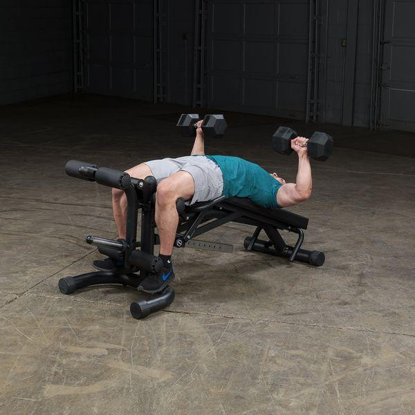 Body-Solid (FID46) Adjustable Weight Bench - Decline Dumbbell Press Exercise