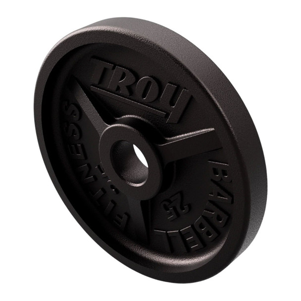 Troy (PO) 25 lb Black Cast Iron Olympic Plate