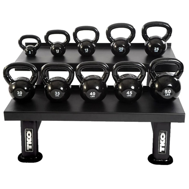 TKO (859KR) 2-Tier Kettlebell Rack w/ Optional Vinyl Kettlebells