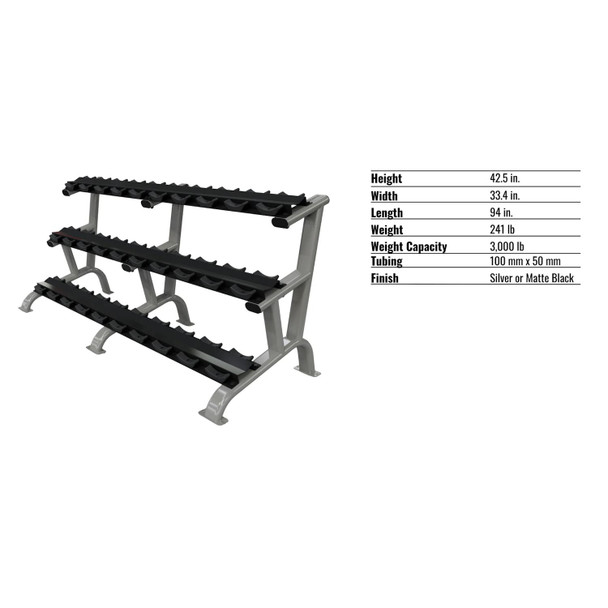 Troy 3-Tier Saddle Dumbbell Rack - Dimensions & Specifications