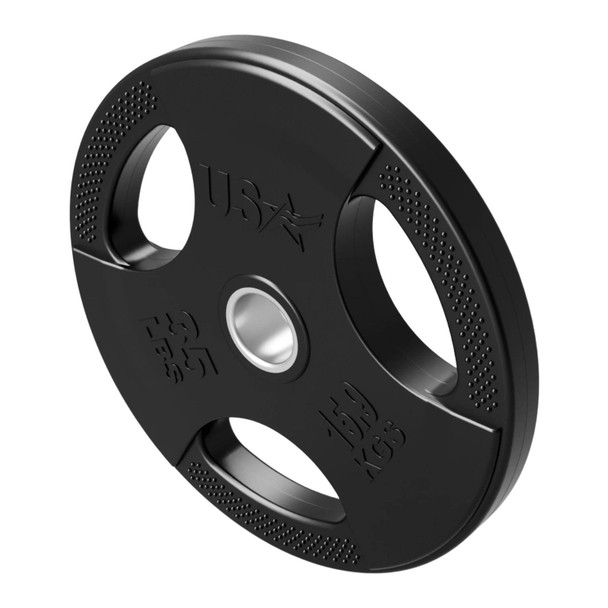 Troy USA Sports Rubber-Coated Olympic Set - 35 lb Plate with Tri-Grips