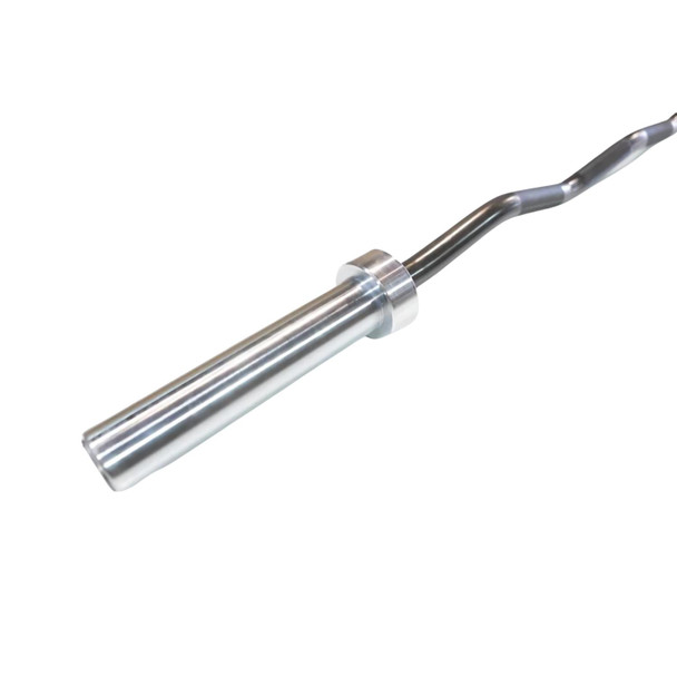Solid Bar Fitness 58" Black Zinc Curl Bar w/ Chrome Sleeves