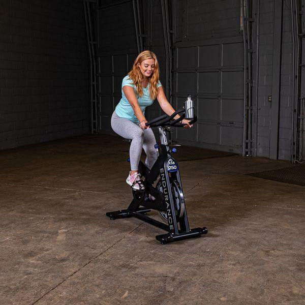Body-Solid (ESB250) Endurance Indoor Cycle - Pictured with Female User
