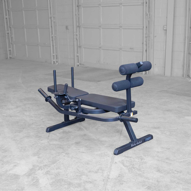 Body-Solid Plate-Loaded Ab Crunch Bench in Garage Gym