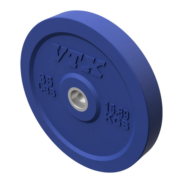 Troy VTX 275 lb Colored Bumper Set w/ Bar - Blue 35 lb Plate