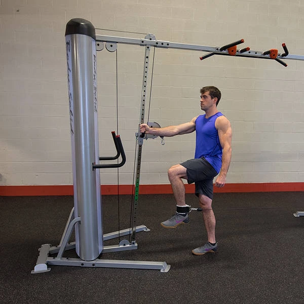 Body-Solid Adjustable Exercise Column During Quadriceps Extension