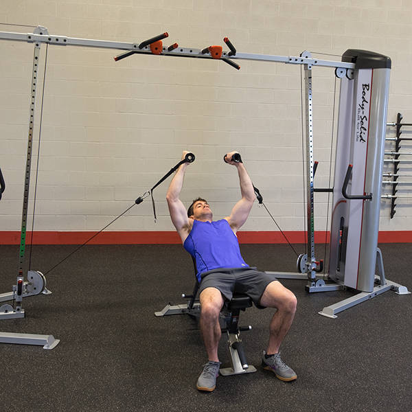 Body-Solid Cable Cross Machine (S2CCO) - Incline Chest Exercise w/ Optiona Bench