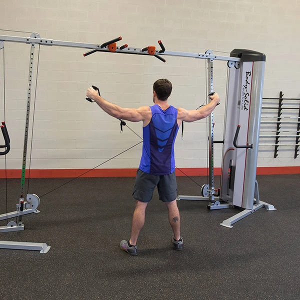 Body-Solid Selectorized Strength Trainer During Rear Delt Exercise