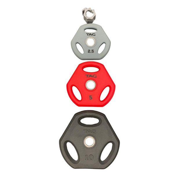 TAG Fitness Urethane Grip Plates for Group Strength Barbell Set