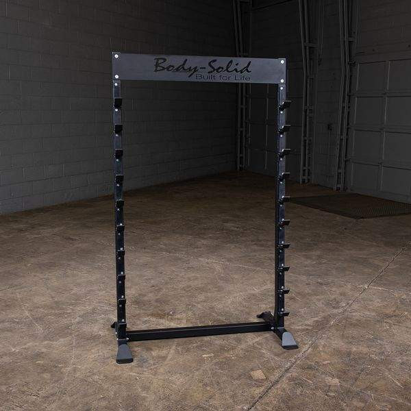 Body-Solid (SBS100) Weight Bar Holder in Gym - Front View