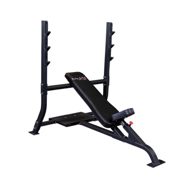 Body-Solid SOIB250 Commercial Incline Olympic Press Bench with Spotter Deck