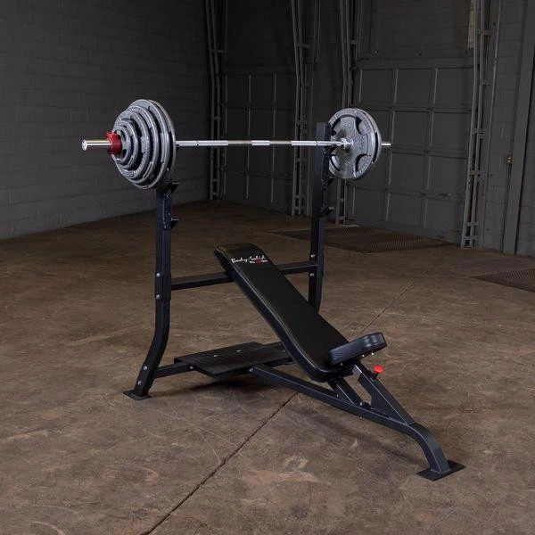 Body-Solid Upper-Chest Press Rack with Bar on Highest Racking Tab