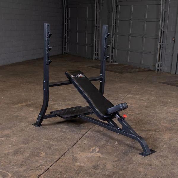Body-Solid Fixed Incline Barbell Station in Garage Gym