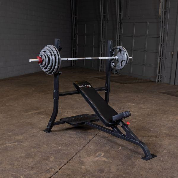 Body-Solid (SOIB250) Olympic Incline Bench - Weights on Middle Racking Tab