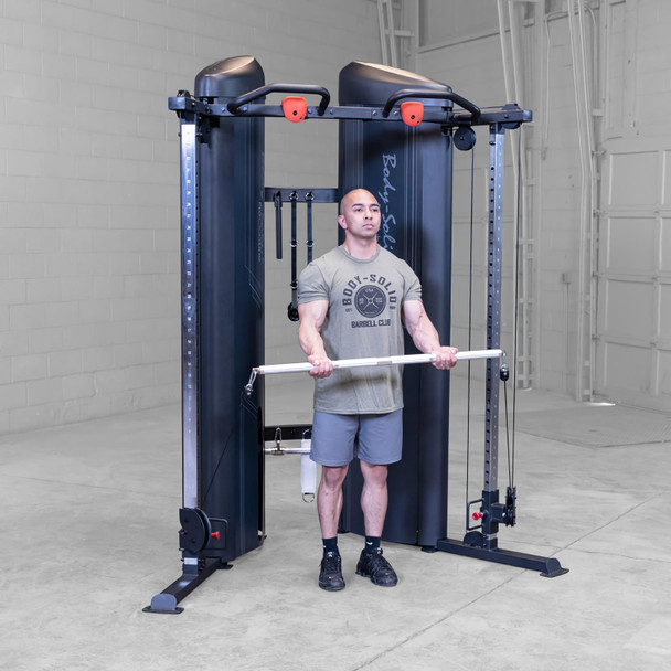 Body-Solid Commercial Cable Machine Bicep Curl with Straight Bar Attachment