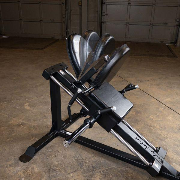 Body-Solid Plate-Loaded Strength Unit Showing Back Pad Adjustment Range