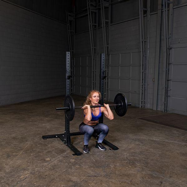 Body-Solid (SPR250) Pro Clubline Squat Stands - Front Squat Exercise