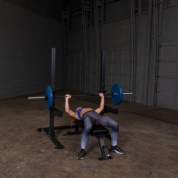 Body-Solid (SPR250) Pro Clubline Squat Stands - Bench Press w/ Optional Bench