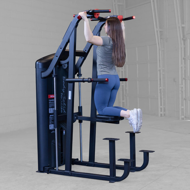 Body-Solid (S2ACDX) Series II Chin Dip Assist - Assisted Pull-Up Rear Angled View